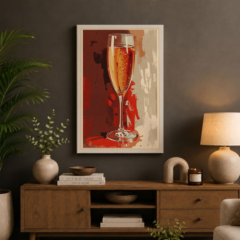 Celebration in Gold Art Deco - Wrapped Canvas, 30x20 - 76.2 x 50.8 cm, Terracotta Border
