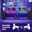 Computer Desk with 3 Fabric Drawers & 2-Tier Table Cabinet, Gaming Desk with LED Light Strip, Power Outlets & Headphone Hook-128968278-128968281