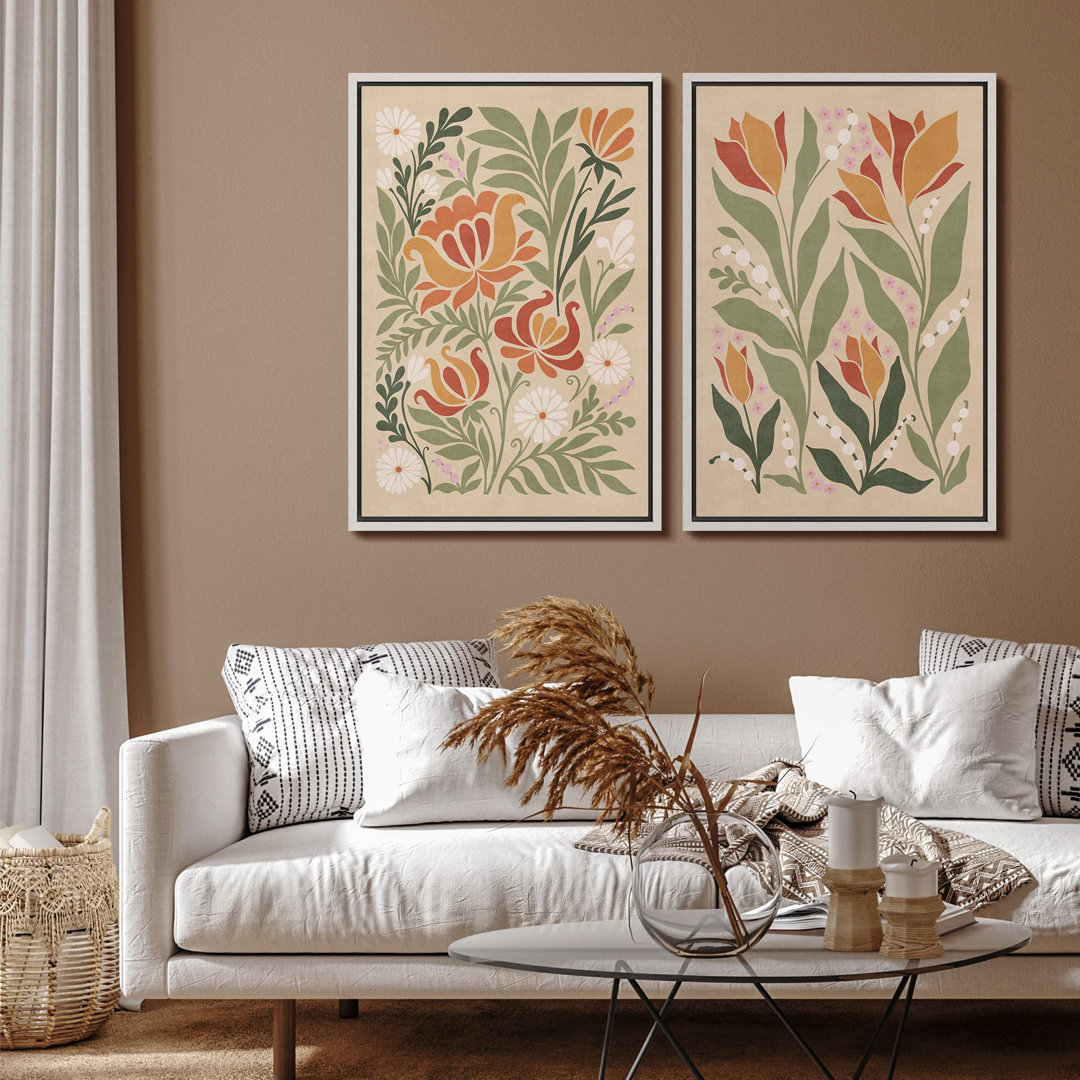 " Grunge Yellow Industrial Paint Stroke Collage Wall Pictures Modern Art Decor Minimal Bedroom " 2 - Pieces on Canvas wall26 Frame 