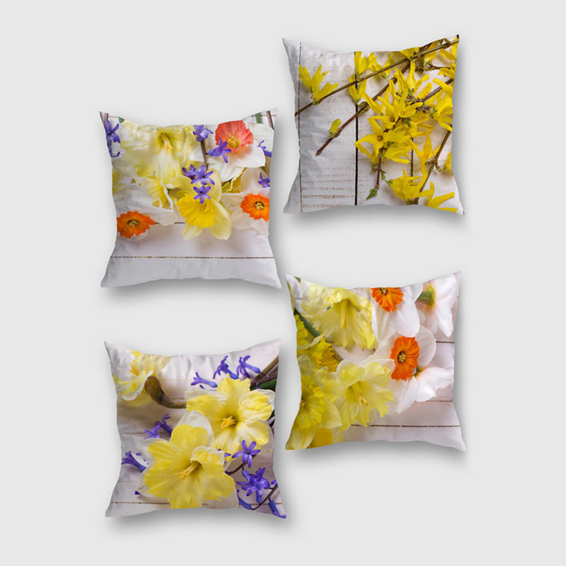 Ensemble de housse de coussin décoratif carré Diomar