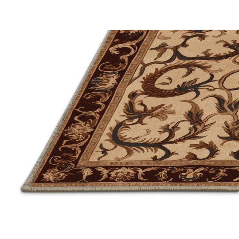 Tapis beige français lavable à la machine, Rectangle 6 pi x 9 pi