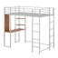  Lit mezzanine simple en métal Alexy avec 2 tablettes et 1 bureau-1214016801