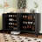 Contemporary 4-Door Sideboard With Fluted Doors And 5 Solid Wood Legs, Finish Storage Cabinet Legs Adjustable Options-994131729