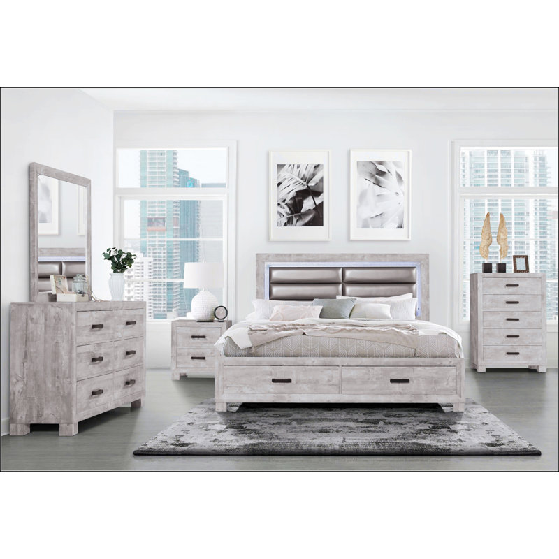 Table de chevet 2 tiroirs en gris
