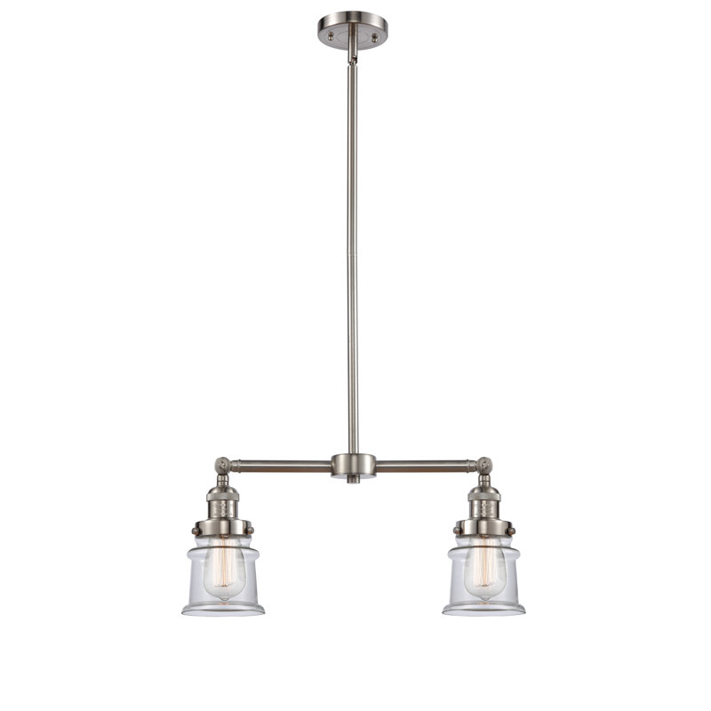 Lustre sphérique spoutnik à 2 lumières Alexandira, Transparent, Nickel satiné brossé, Ampoule DEL 6 watts Vinage