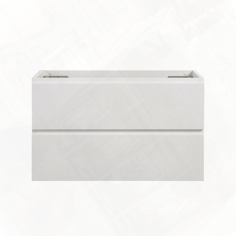 Armoire murale avec deux tiroirs préassemblés, Blanc