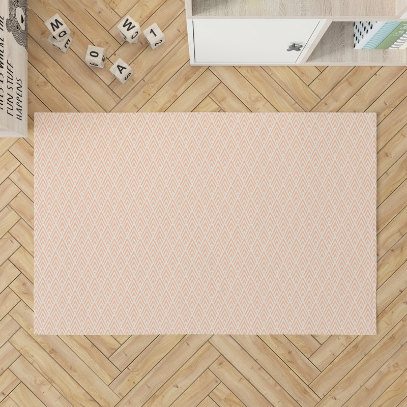 Tapis de jeu Chevron Spike, Pêche / orange, Rectangle 24 po x 36 po