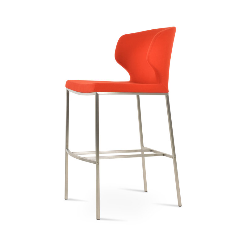Tabouret de bar et de comptoir en métal Amed Plus, Tabouret de bar (siège d'une hauteur de 29 po), Orange