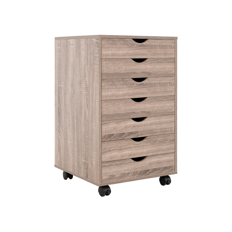 Garysburg 7-Drawer Office Storage File Cabinet on Wheels, Desk Filing Drawer Unit