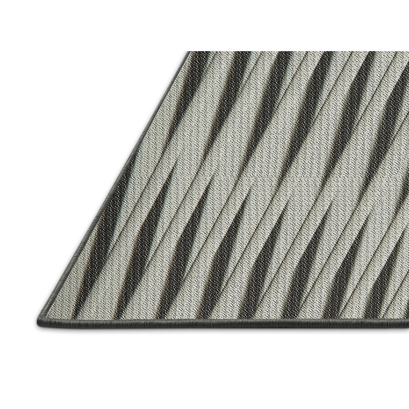 Tapis beige/noir à motifs, Rectangle 3 pi x 5 pi