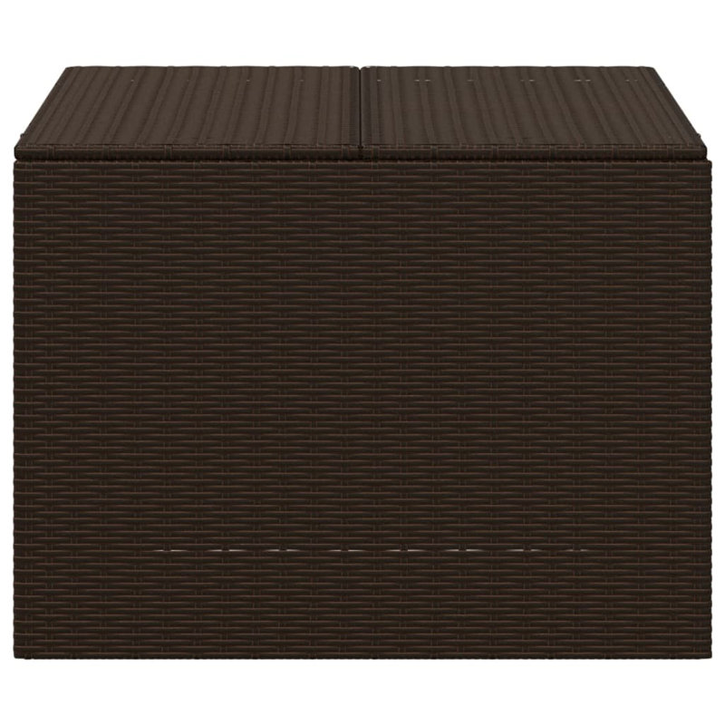 Water Resistant Poly Rattan Deck Box, Brown
