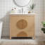 Dans le meuble-lavabo et le lavabo, rangement moderne en bois MDF pour petite maison