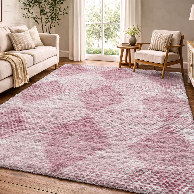 Tapis à poil long de qualité supérieure lavable à la machine ADS539, 9' x 12', Merlot