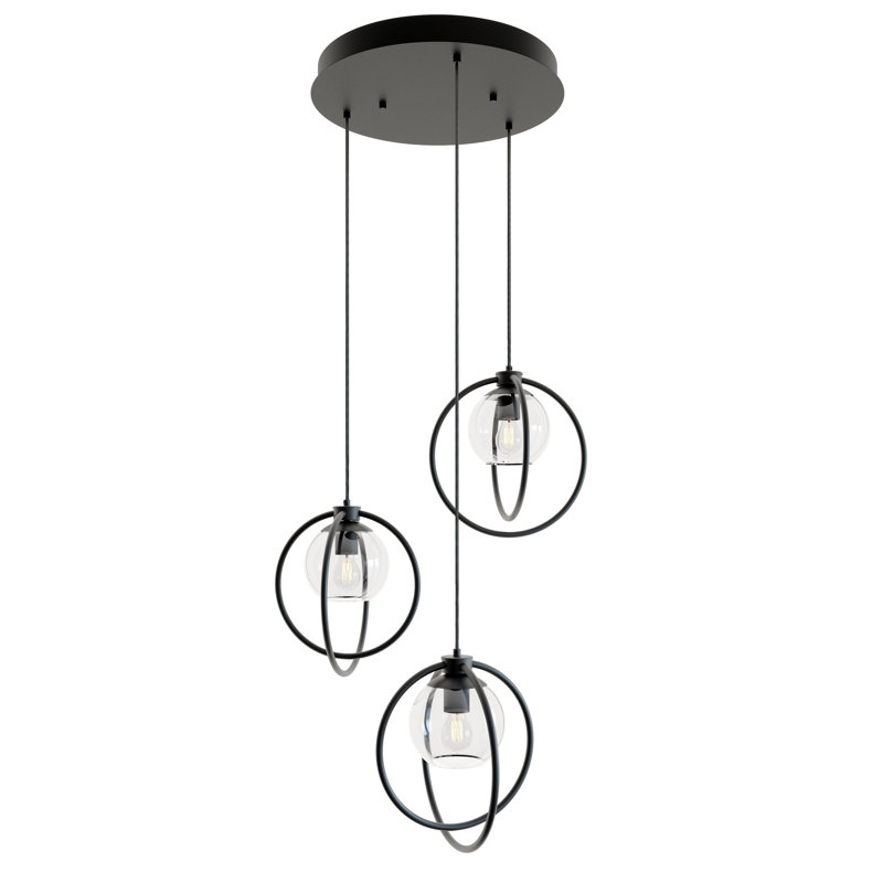Lashaune 3 - Light Cluster Pendant, Black