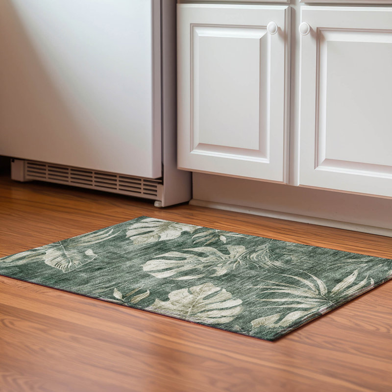 Premium Machine Washable Fairwood AMF1887 Floral Rug, Rectangle 1'8" x 2'6"