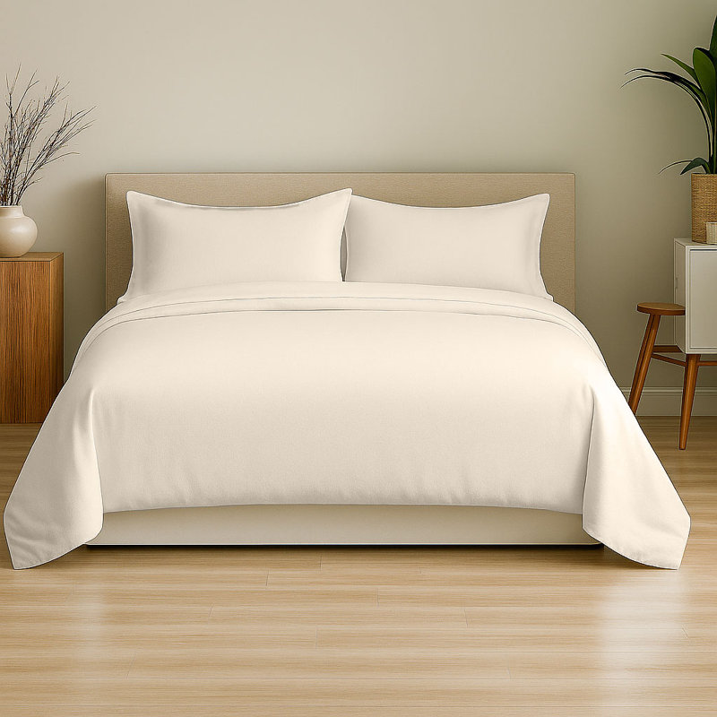 6-Piece Ultra-Soft Microfiber Sheet Set, Cream, Full Sheet Set with 4 Pillowcases