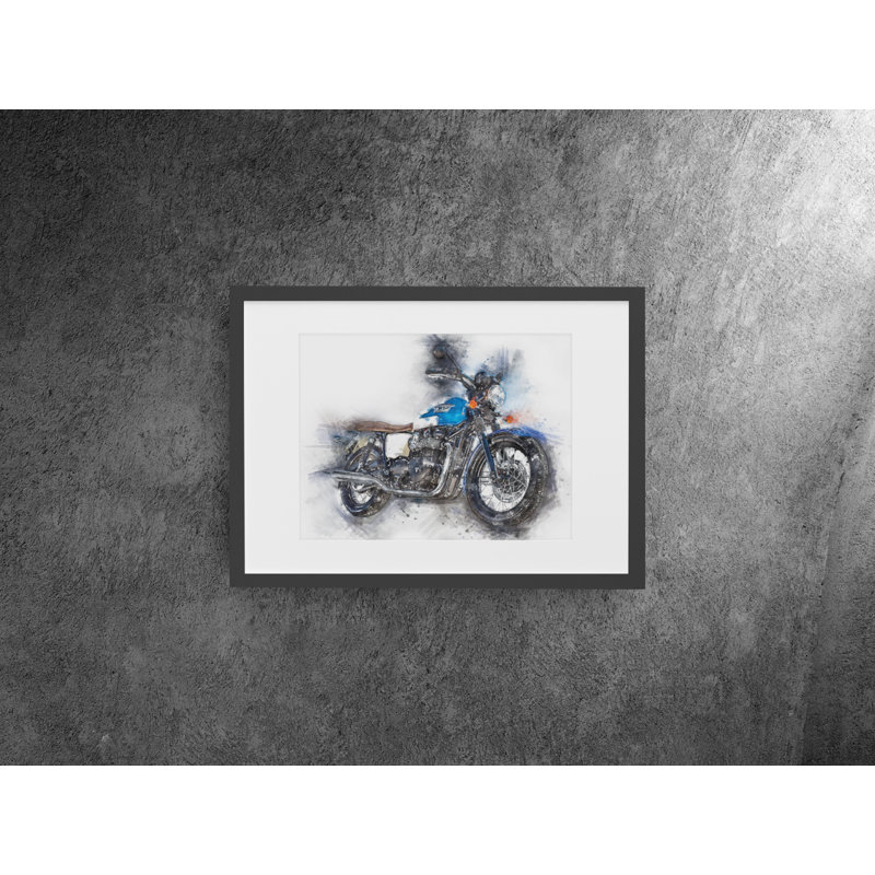 Classic Motorcycle - Single Picture Frame Print on Wood