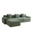 114" Corduroy Upholstered Sectional Sofa with Throw Pillows-120853856