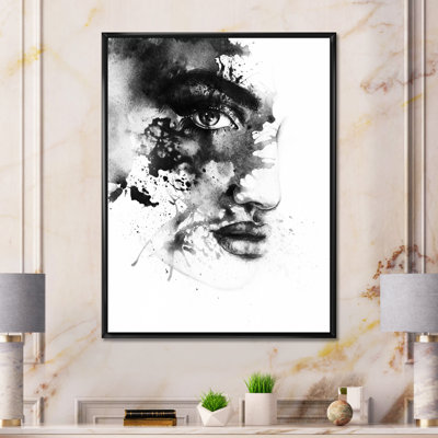 Black Elegant Fashion Woman Portrait - Glam Canvas Wall Art