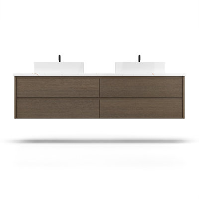 Gilded Double Drawer Bath Floating Vanity