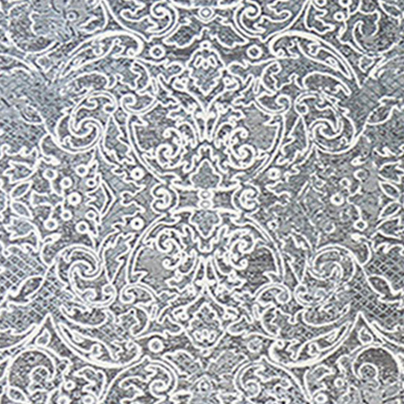 Modena Damask Area Rug in Silver, Rectangle 5' x 8'