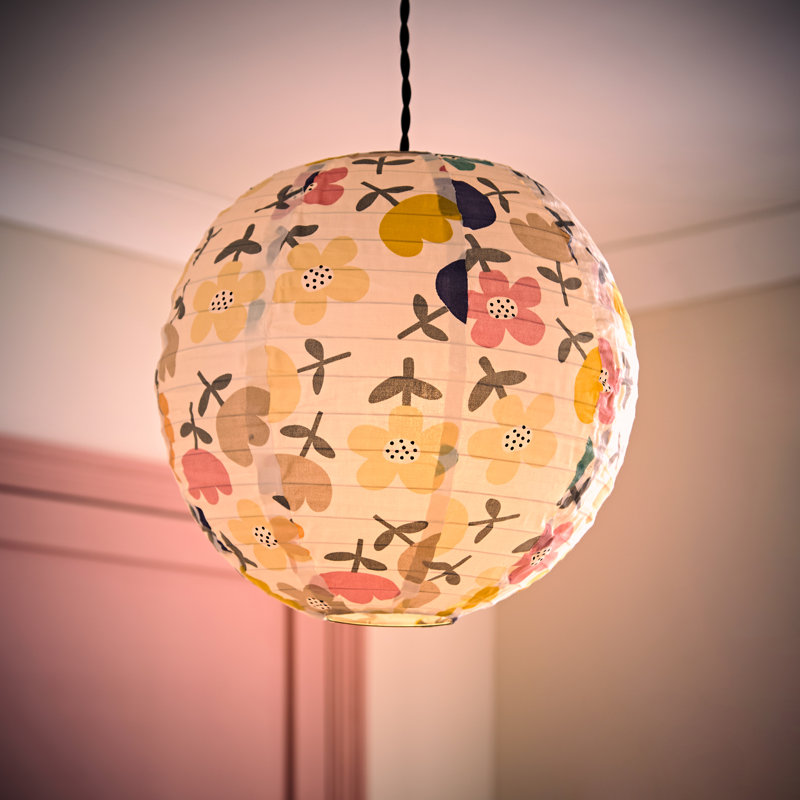 30cm H Fabric Globe Pendant Shade ( Slip-On ) in Cream