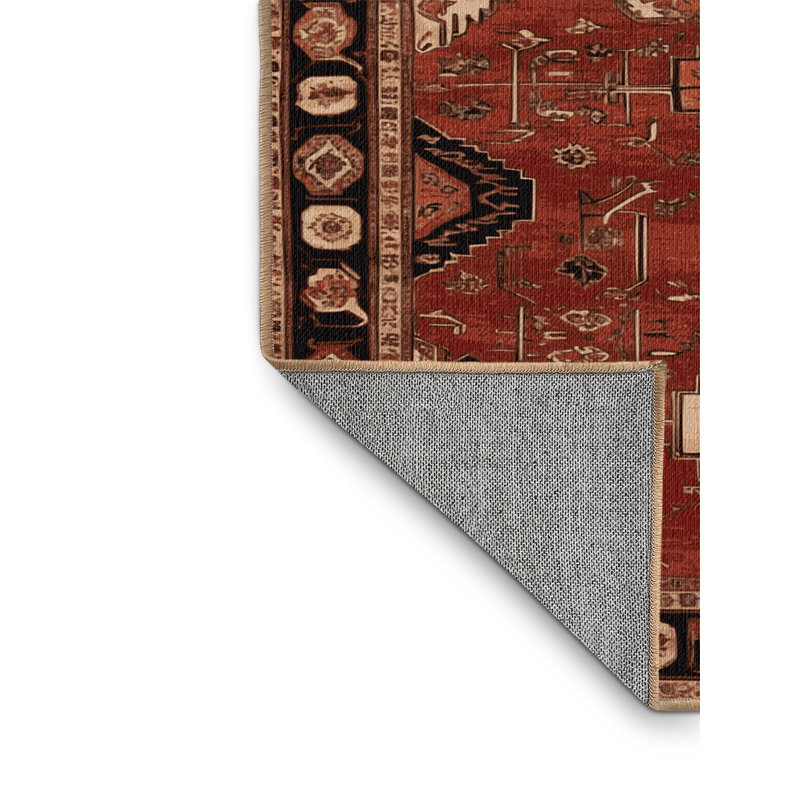 Tapis brun lavable à la machine, Rond 6 pi