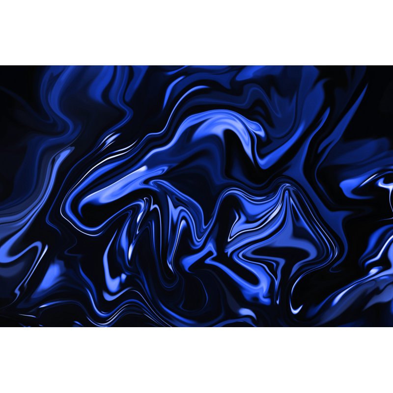 Marble Blue Black Neon Background - Wrapped Canvas Print, 20cm H x 30cm W x 3.8cm D