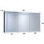 Armoire à pharmacie rectangulaire en aluminium argenté encastré / à fixation en surface 60 po x H 30 po avec miroir DEL et horloge-1304738464