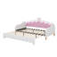 Lit de jour extensible avec lumières DEL, lit de jour rembourré princesse moderne avec tête de lit couronne-1676264286
