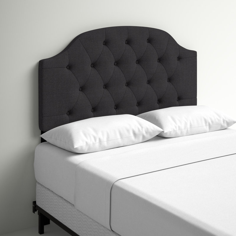 Tête de lit tapissier, Double, Gris foncé