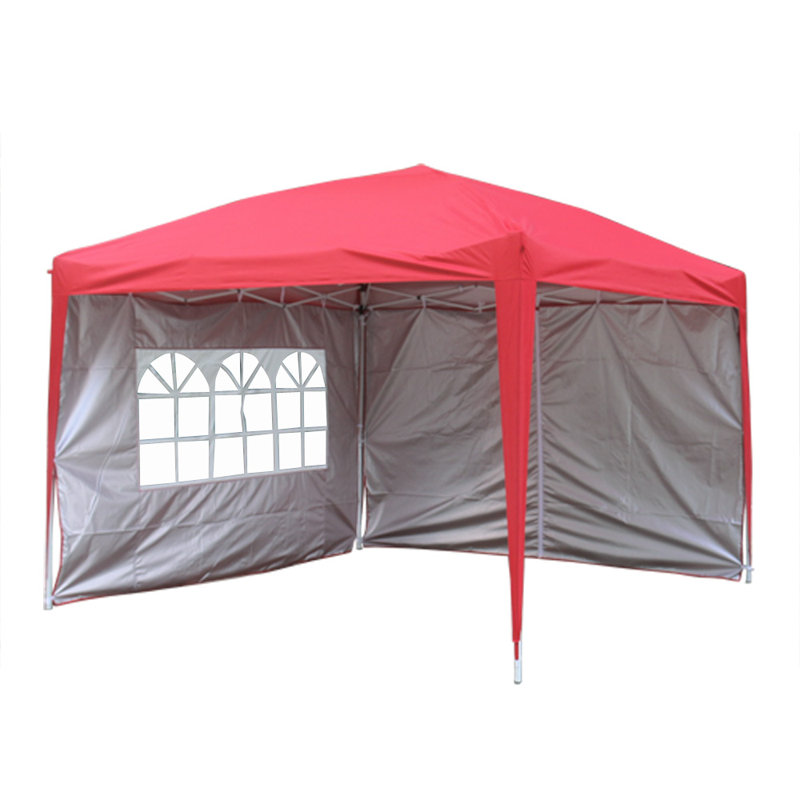 Isgro 3m x 3m Metal Pop-Up Gazebo, Red