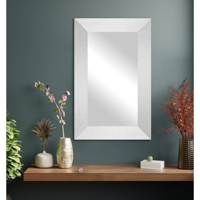 Miroir mural Maci Eileen, Tungstène argent, 33 po x 28 po
