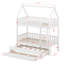 Lit superposé simple au dessus d'un lit simple avec lit gigogne et tiroirs de rangement, lit superposé avec toit Playhouse, cadre de lit de maison en bois