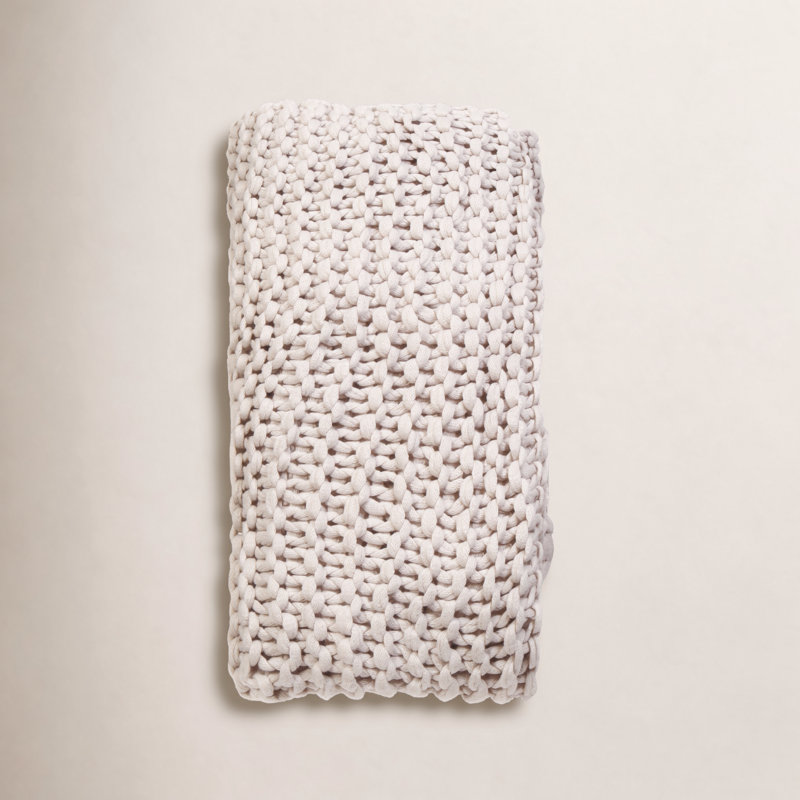 Jeté en tricot Finn, Blanc antique