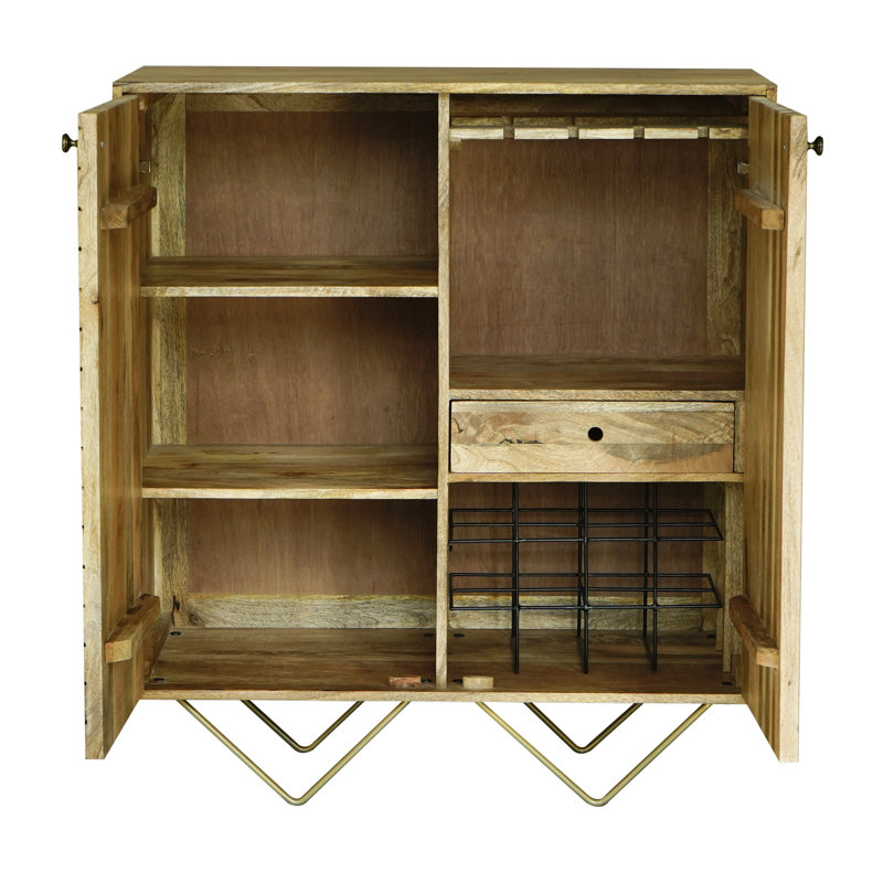 Levon 90cm Solid Wood Bar Cabinet