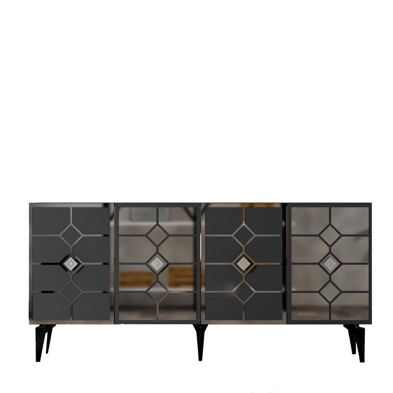 Stylish Console Table, Anthracite & Silver, 100% Melamine Coated Particle Board, Thickness: 0.7 inches | Modern Design for Living Room or Entryway, Durable & Elegant
