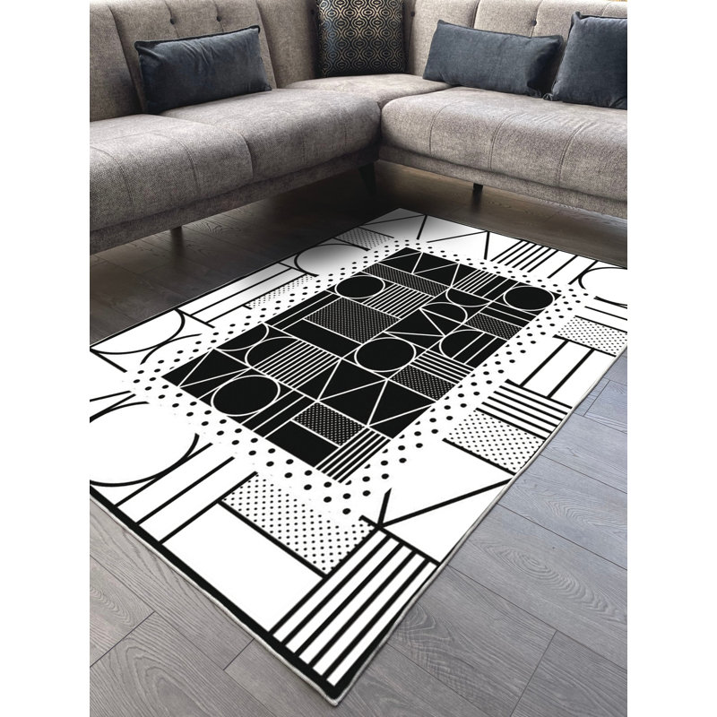 Tapis en coton Dayanara, Rectangle 2 pi 7 po x 4 pi 11 po