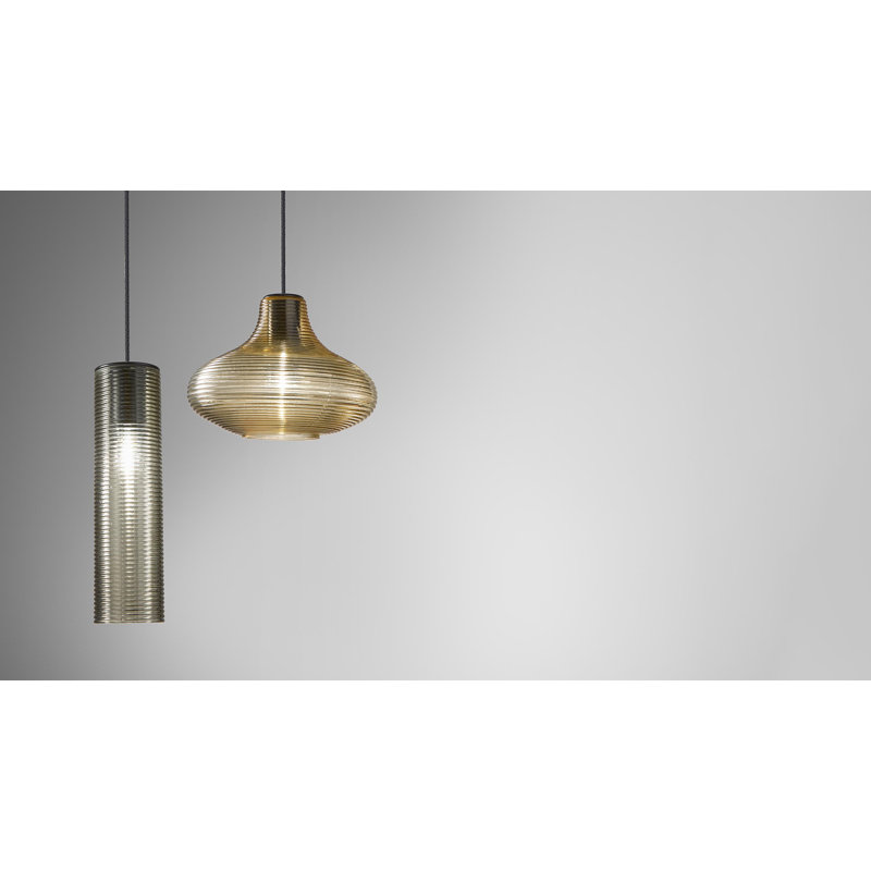 Ladies Emma - One Light Pendant, Black, Amber