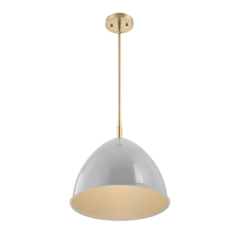 Asay 1 - Light Brushed Gold Dome Pendant, Gray