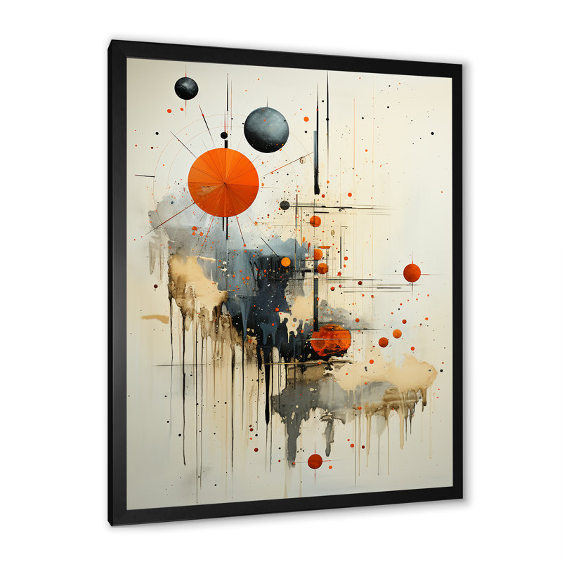 Minimalisme astrologie art discret - art mural abstrait salon_106461, H 32 po x l 16 po x P 1 po, Cadre photo noir