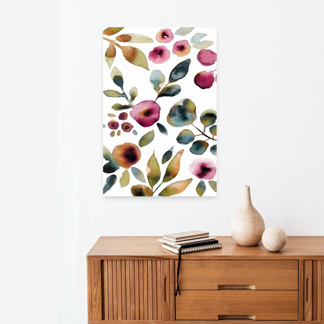 July Blooms 1 Abstract Contemporary Elegant Nature Wall Art Print