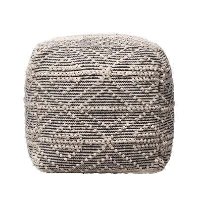 Pledger 18" Wide Square Geometric Pouf Ottoman