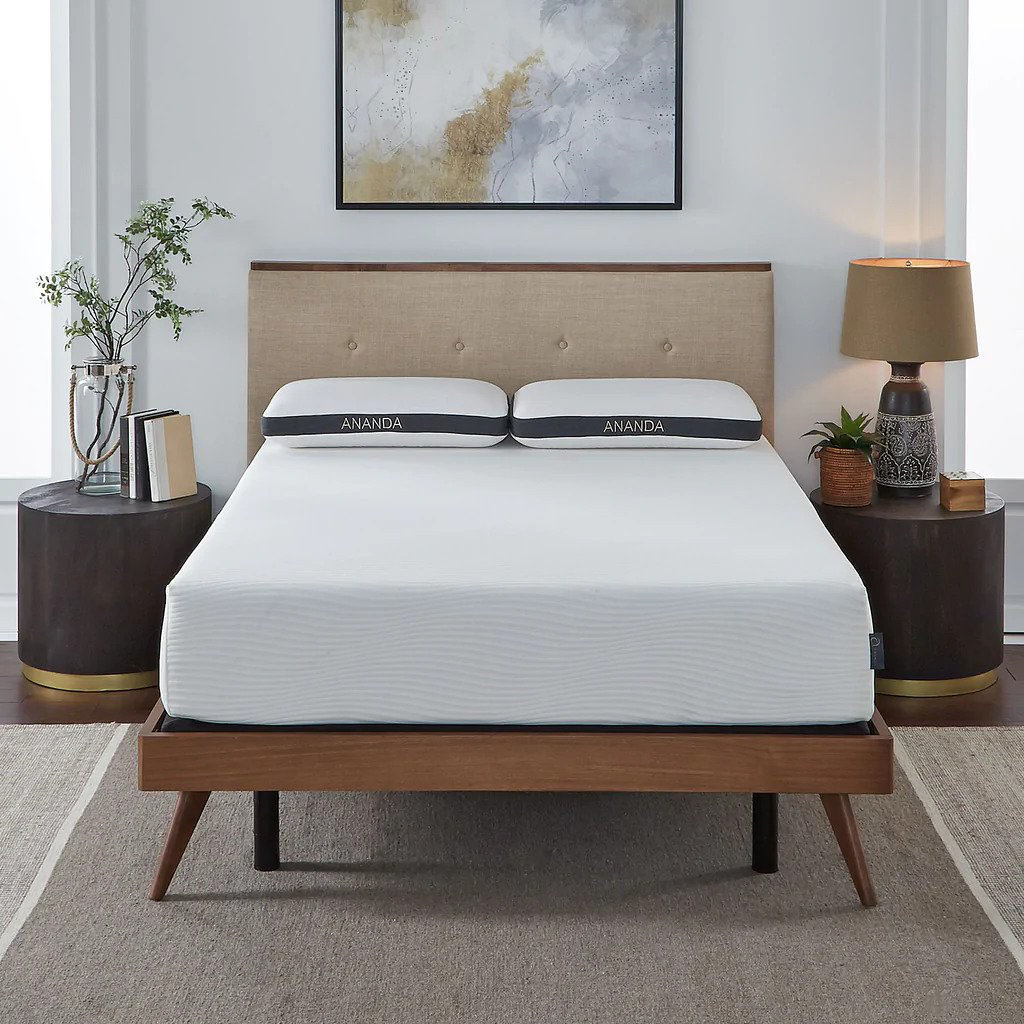 Ananda Sleep System: 12” Pearl and Cool Gel Infused Memory Foam Mattre