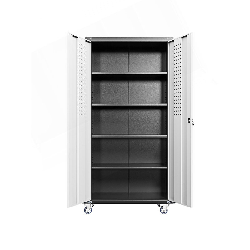 Entry Cabinet, Garage Storage Cabinet With Locking Doors And 4 Adjustable Shelves
