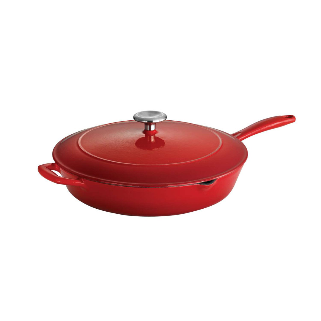 Tramontina Bestow Enamelled Cast Iron Skillet with Lid 30 cm