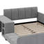 Lit tapissier à la terre, lit mère et enfant avec bureau de chevet et petit tabouret rond-548502929-548502942