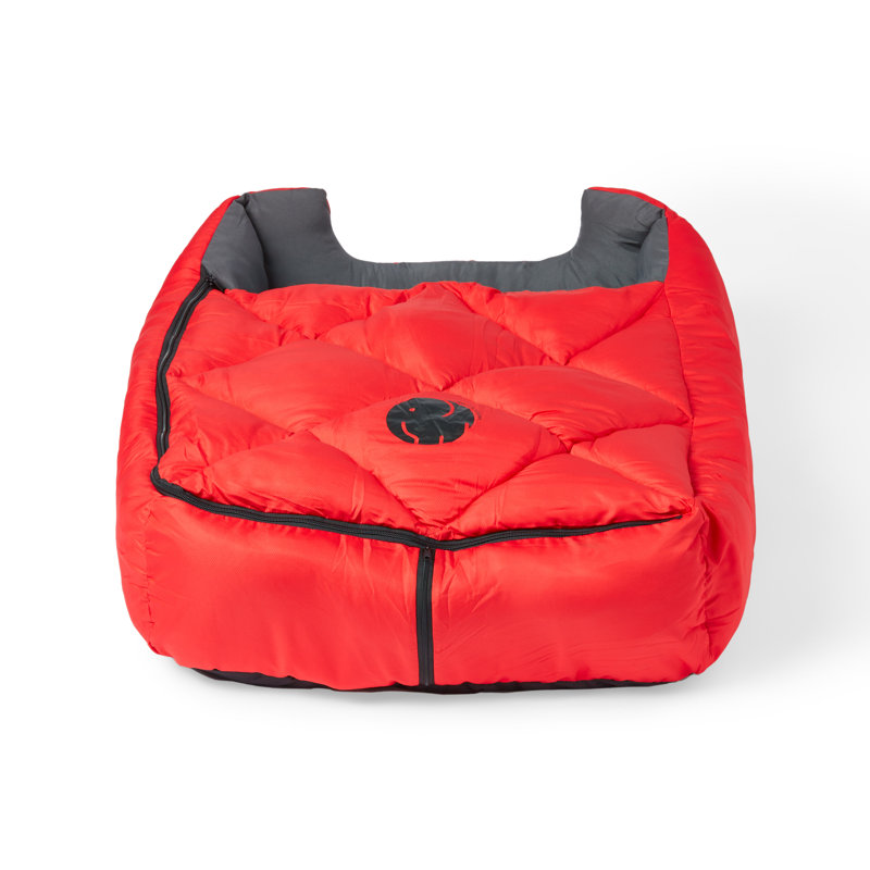Lit de voyage pour petit chien, H 22 po x l 28 po x P 8 po, Rouge, Petit (11 à 25 lb)