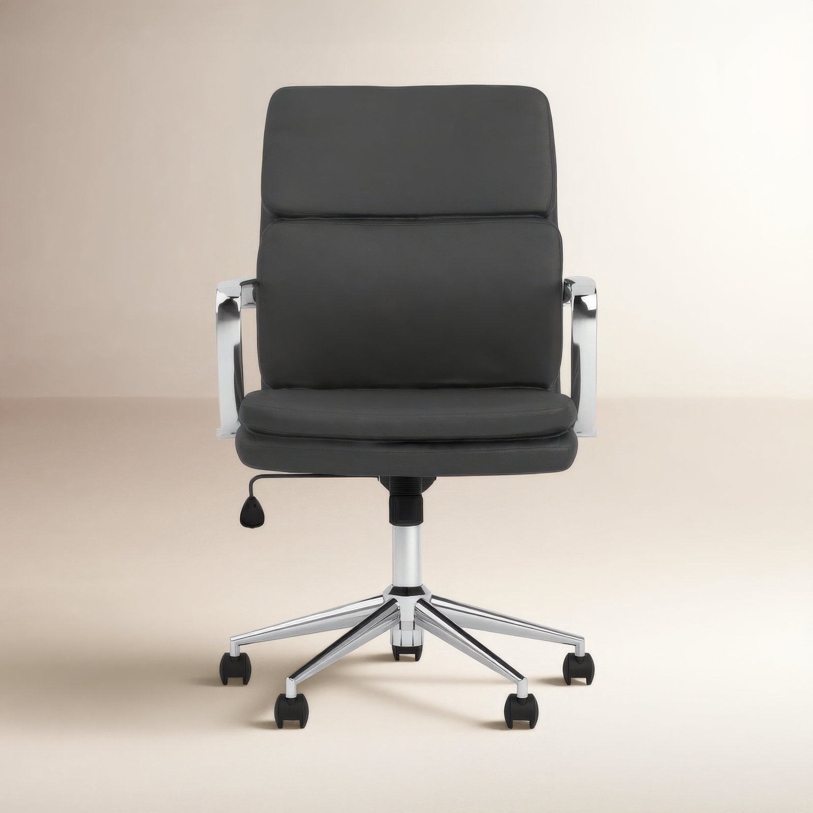 Rusanka Swivel Office Chair, Black, 21"