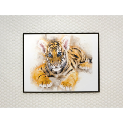 Sunset Tiger - Single Picture Frame Print on Wood